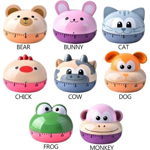 New Animal Timer Digital Kitchen Countdown Clock Cute Animal Fruit Alarm Clock Time Management Tool for Kids and Adults