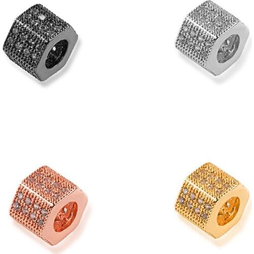 NEW DIY Best Quality Gold Copper Cubic Zirconia Jewelry Accessories Diy Bracelet Necklace Beads Jewelry Making Micro Pave cz