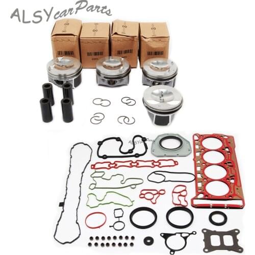 New Modified Engine Overhaul Piston & Ring Kit Gasket Seals For VW Tiguan Passat Beetle Audi A3 A4 A5 Q5 Q7 TT 2.0TFSI Pin 23mm