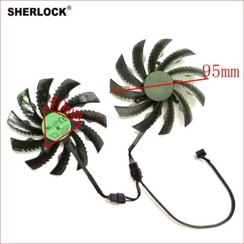 New T129215SU PLD10010S12H 2pcs/lot 95mm 4pin for Gigabyte GTX1660 RTX2060 RTX2070 graphics card fan