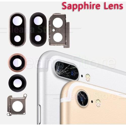 Sapphire Crystal Back Rear Camera Glass Ring For iPhone 7 8 Plus Camera Lens Ring Cover Original Replacement