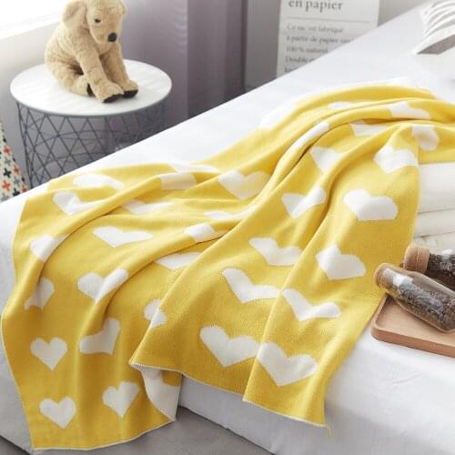Knitted Cotton Baby Blanket Baby Deken Childrens Kids Bed Jacquard Blankets Toddler Nursery Crib Bedding Set 90*110cm