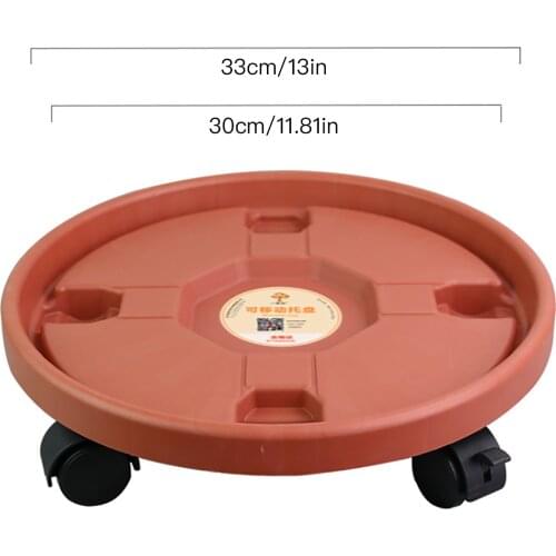 Flower Pot Tray Round Plastic Tray Caster Wheels Pallet Tray Vase With Rollers Flower Plant Pot Holder
