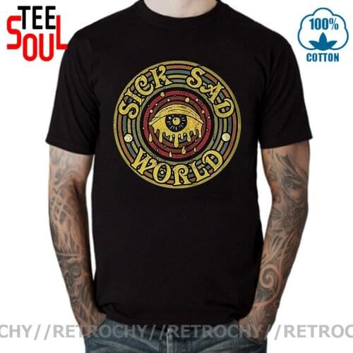 Retrochy Vintage Sick Sad World T shirts women men Retro Crying Eye Men Black T-shirt Sad Boys Youth Guys Tee shirt Otaku tshirt