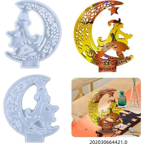 DIY Witch Ornaments Crystal Epoxy Mold For Handmade Exhibition Board Silicone Resin Mould Home Decoration Crafts Making Tools