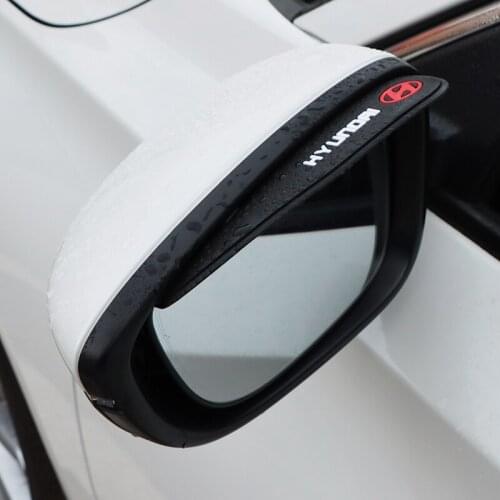 2pcs Silicone Gel Car Rearview Mirror Rain Blades Anti Rain Visor For Hyundai Santa Fe Sonata Solaris Azera Creta I30 Ix25 IX35