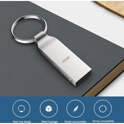 Memory Card Simple Metal Keychain usb Flash Drive 8/16/32/64GB Memoria Stick Pendriver Memory Stick U Disk