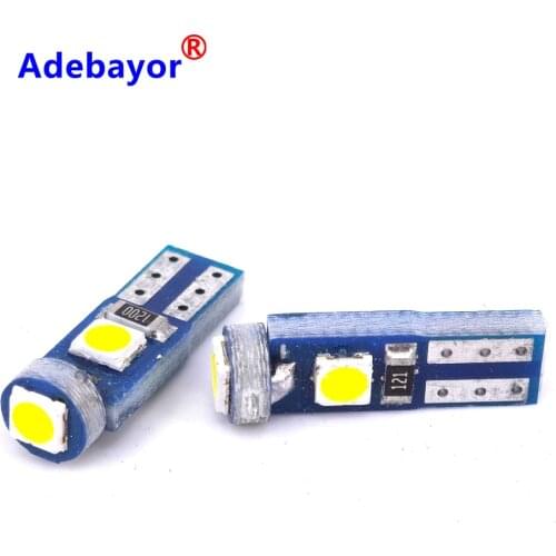 500pcs Car Led T5 3 SMD LED W3W 37 73 74 3030 Wedge Instrument Panel Speedometer Tacho Gauge Cluster Lamp Dash LED Bulbs Light