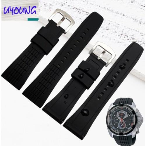 UYONG Waterproof silicone rubber strap male fit Velatura series SPC007J1 26mmBlack