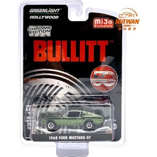 Green Light 1:64 1968 Ford Mustang GT Diecast Collection of Simulation Alloy Car Model Children Toys