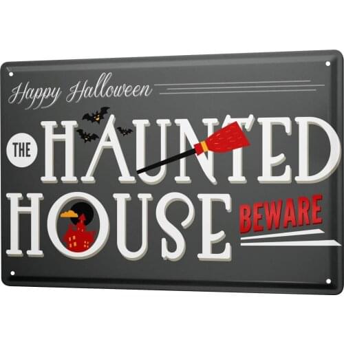 SINCE 2004 Tin Sign Metal Plate Decorative Sign Home Decor Plaques Seasons Halloween Haunted House