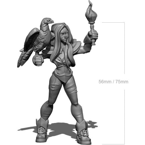 1/32 56mm 1/24 75mm Resin Model Kits Hunter Girl Unpainted No Color RW-190