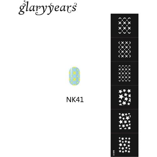 1 Piece Lady Manicure Airbrush Nail Stencil Many Stars Paint Design Stamp Polish Stamping Nail Art Template Tool Tip Makeup NK41