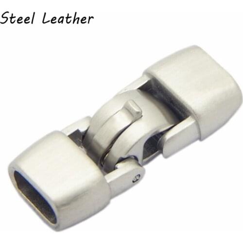 20pcs/lot custom logo hole:6.9*3mm Stainless Steel End Cap Connector Leather Cord Clasp Bracelet Part Buckles for bracelets diy