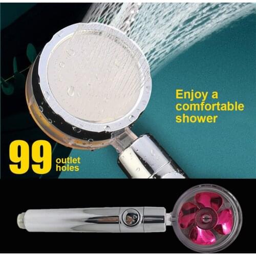 2021 360 Degrees Rotating Shower Head Water Saving Flow With Small Fan ABS Rain High Pressure Spray Nozzle Bathroom Accessories
