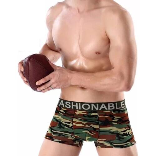 3pcs Mens Boxer Briefs Cotton Camouflage Printed Boxer Briefs Trendy Male Army Fan Breathable Boxer Briefs High Quality