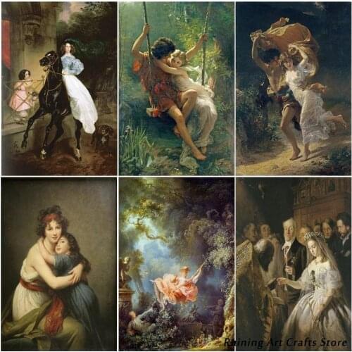 5D Diy World Famous Paintings Character Diamond Embroidery Full Square Round Drill Rhinestone Cross Stitch Kits Home Decoration