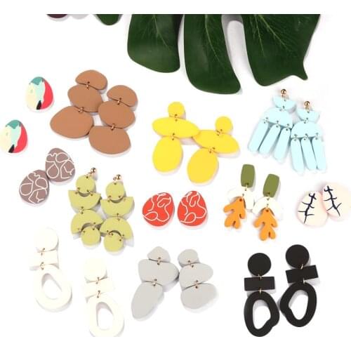 AENSOA New Fashion Design Candy Color Geometric Irregular Acrylic Drop Earrings for Women Party Jewelry Gifts Hot Sale