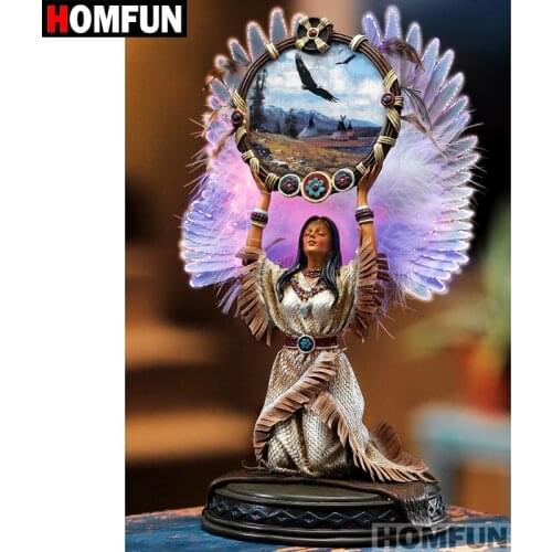 HOMFUN Full Square/Round Drill 5D DIY Diamond Painting "Indian angel" Embroidery Cross Stitch 5D Home Decor Gift A07011
