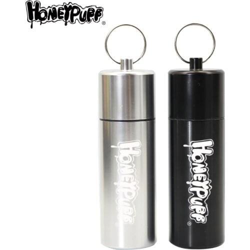 HONEYPUFF Aluminum Keychain Stash Jar Cans Smell Proof Metal Herb Container Box Suit Outdoor Indoor Smoking Pipe Accessoires