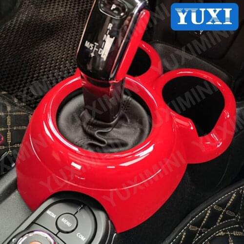 Car Carbon Style Accessories gear lever Panel Water Cup Groove Panel Cover Styling Decoration For BMW MINI Cooper S F55 F56 F57
