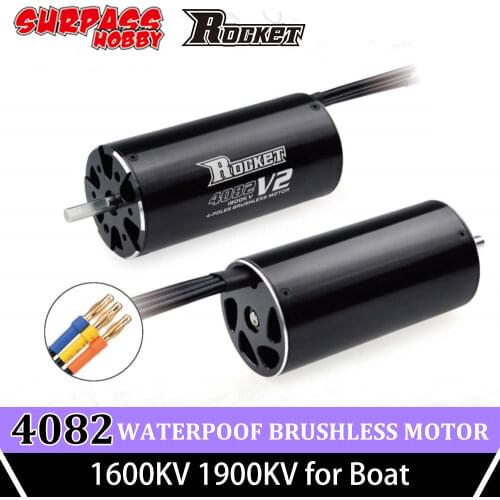 SURPASS HOBBY ROCKET 4082 1900KV 1600KV Brushless Motor Sensorless Waterproof 5mm Shaft for 600-800mm RC Boat Traxxas Slash Trx4