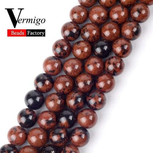 Mahogany Jaspers Natural Stone Beads Round Beads For Jewelry Making 4 6 8 10 12mm Pick Size 15" Diy Bracelet Necklace Wholesale