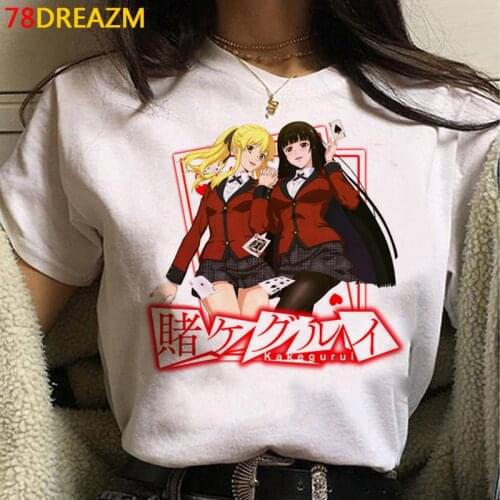 Kakegurui clothes female casual print tumblr ulzzang harajuku clothes t shirt vintage graphic tees women