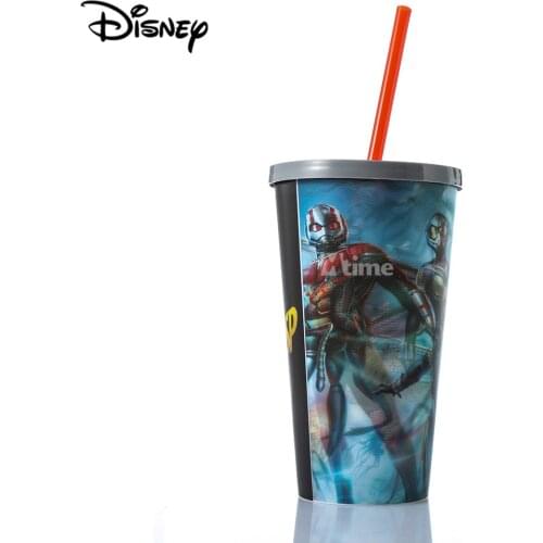 Disney Marvel 3D Water Cup Lens Strap Cup Creative Ant Man Cartoon Pattern Straw Cup