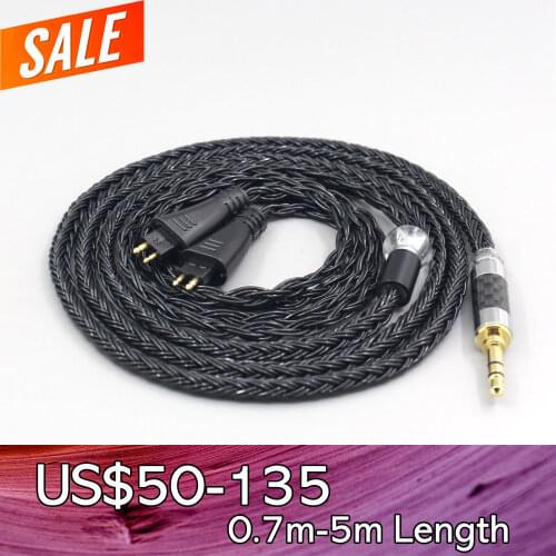 LN007416 16 Core 7N OCC Black Braided Earphone Cable For FOSTEX TH900 MKII MK2 TH-909 TR-X00 TH-600 Headphone
