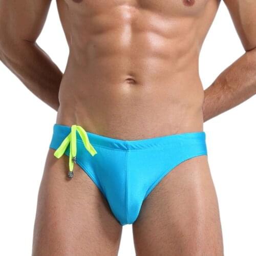 Summer Low Waist Swimwear Briefs Men Solid Color Swimsuit Mens Swim Trunks String Swimsuits Sexy Short Sexy Penis Trunks