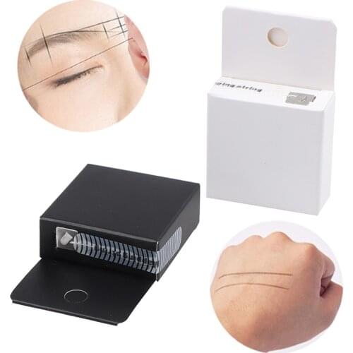 2021 New White Black Microblading Mapping String Permanent Women Makeup Pre-Inked Eyebrow Marker Thread Brow Positioning Tool