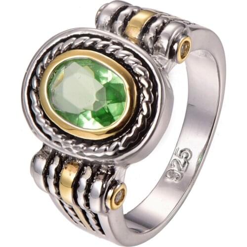 Newest Peridot 925 sterling silver Ring Size 5 6 7 8 9 F1311