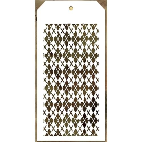 2021 New Label Tag Plastic Stencil For Craft Making Prismatic Pattern Scrapbooking Background Greeting Card No Metal Cutting Die