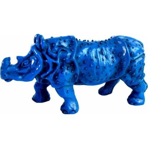 New Arrival Blue Feng Shui Rhinoceros For Protection Rhino Home Decoration Fashion Gift J2095