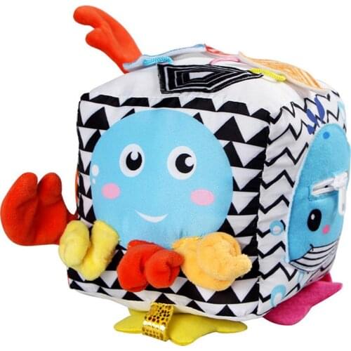 New Color Educational Toys Cube Baby Early Education Learning Dressing Toys Dice Enlightenment Animal Cotton Filling Toy