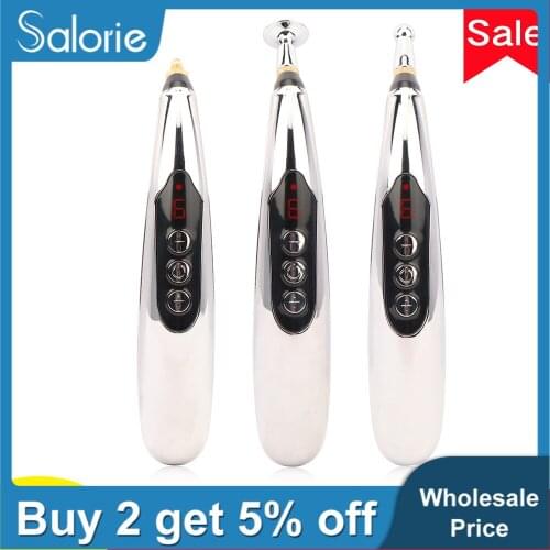 Rechargeable Acupuncture Pen with USB 9 Gears Meridian Energy Pulse Whole Body Acupoints Massage for Pain Relief Therapy Tools