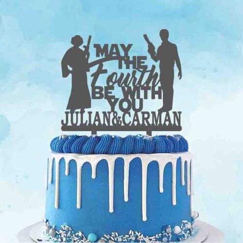 Personalized Superhero Wedding Topper Custom Couple Name May the Force Be With You Hero Wedding Party Decoration Cake Topper