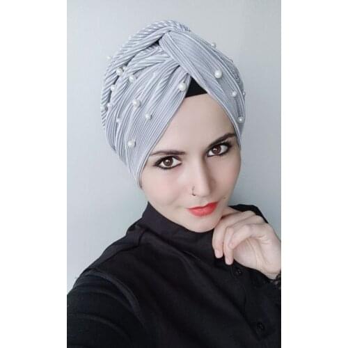 Pleats With Pearls Loop Bone Gray