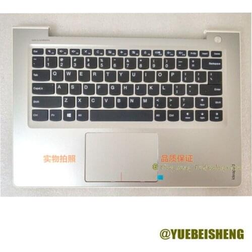 YUEBEISHENG New For Lenovo ideapad 320s 320S-14 320S-14isk 320S-14IKB palmrest US keyboard upper cover Touchpad,White line