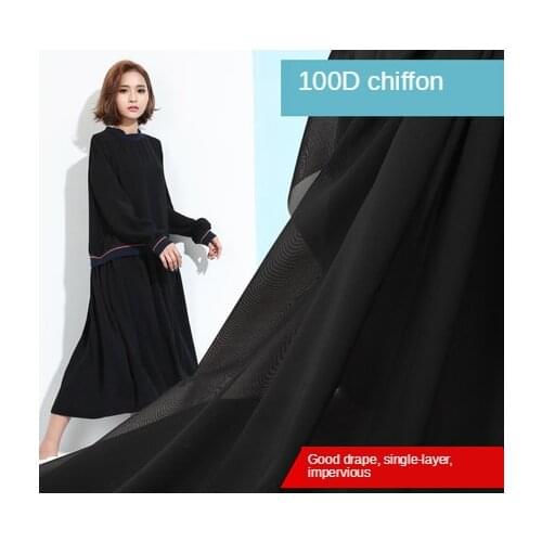 Chiffon Fabric Yarn Transparent Cloth Skirt Dress Lined Brocade Sewing DIY Tulle Solid Color Blue Black White Pink By The Meter