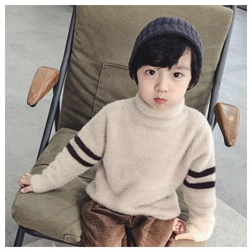 Boys Turtleneck Sweaters 2019 Winter New Childrens Christmas Clothing Kids Cardigan Coat Toddler Warm Thick Sweaters Coats 3-9Y