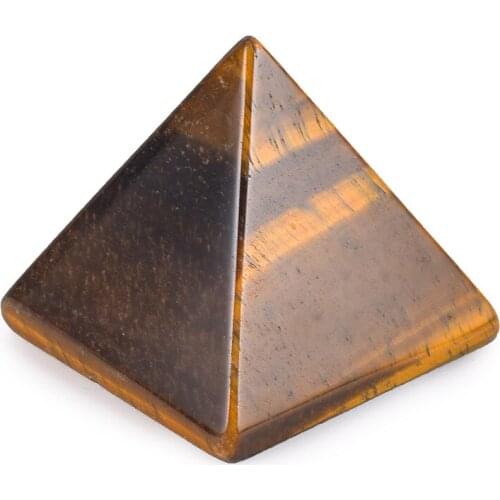 Tiger Eye Pyramid Figurines Miniatures Energy Healing Egypt Statue Feng shui Stone Egyptian Crystal Model Home Decor Cute Gift