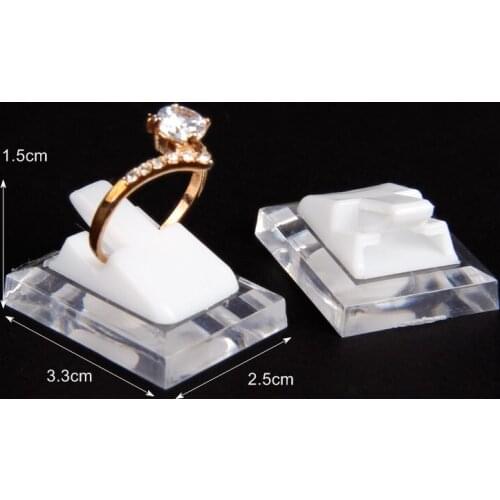 TONVIC 40pcs Plastic Ring Display Stand Holder Jewelry Display Rack Clear White