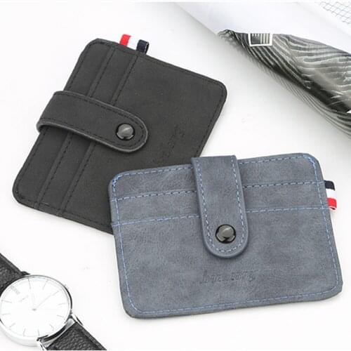 High Quality Business Vintage Thin Credit Card Wallet Bank Card Bag Ultra-thin Super Light Travel Leather Coin Bag Card Holder