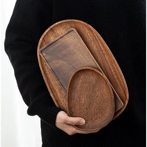 Japanese South American walnut pallet solid Wooden bread plate household plate cup fruit plate wooden plate Bread Cake Plate