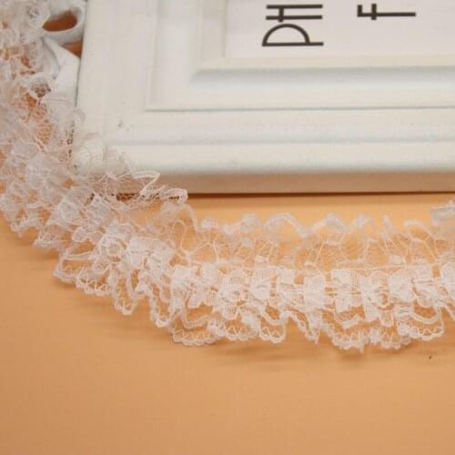 1M Embroidery Lace Fabric Guipure Tulle Lace Ribbon Trim 4cm Diy Sewing White Lace Fabric Dress Decoration Clothes Crafts LA52