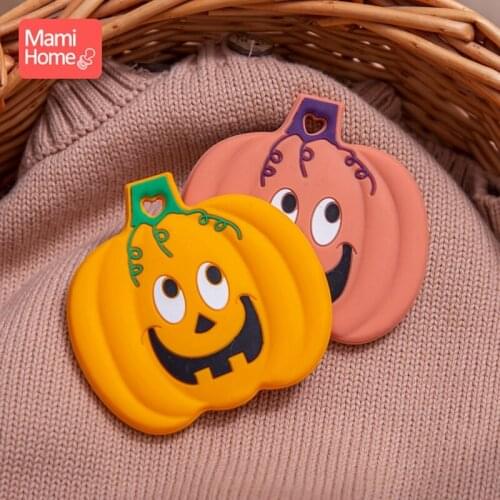 1PC Halloween Pumpkin Skull Bat Silicone Baby Teether Manual DIY for Baby Halloween Pacifier Halloween Food Teether Party Gifts