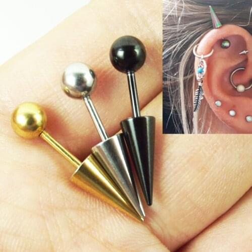 2 Pieces Fashion Spike Ball Ear Nail Earring Piercing Demon Nail Devil Earrings Tragus Ear Piercing Helix Body Jewelry