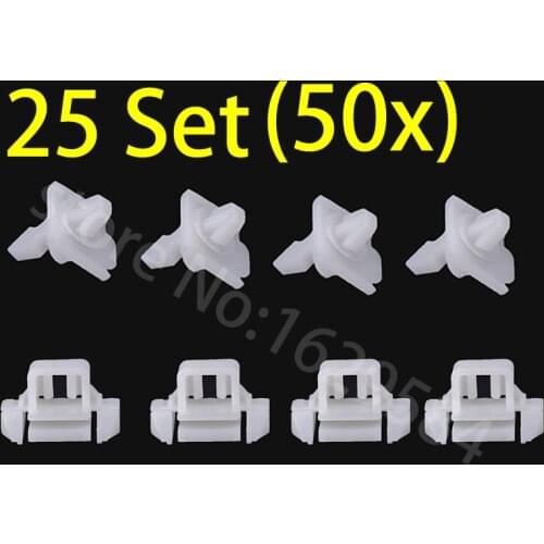 25 Set (50x) TRIM PANEL CLIP SEITENLEISLEN CLIPS A0019884981, A0019885181 , Fairings, Clamps Fairings, For W124 S124 W201
